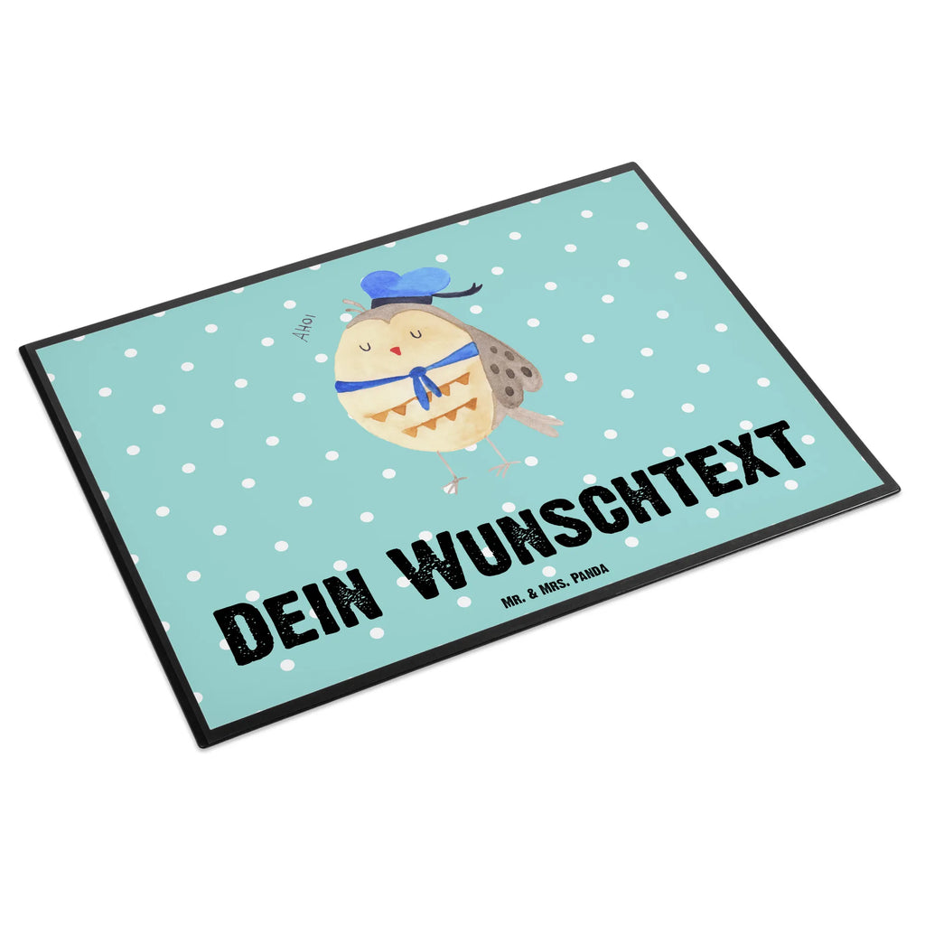 Personalised desk pad Owl sailor owl, forest animal, bird, nocturnal, gift ideas, birthday present, illustrated, funny, romantic gift, owl decor, Owl saying, Girlfriend, Pun funny, Marriage, Wedding anniversary gift, Owl decoration, Home port, Owl, Mariner, Sailor