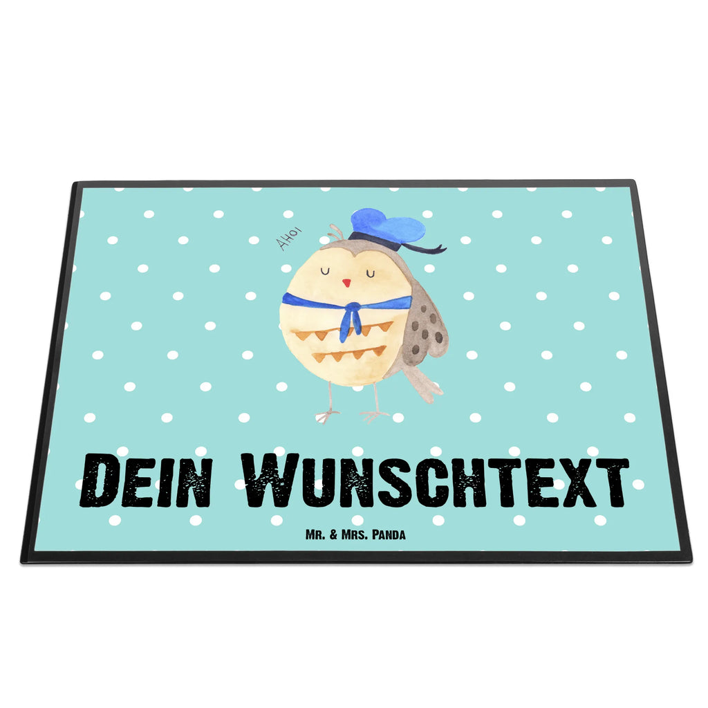 Personalised desk pad Owl sailor owl, forest animal, bird, nocturnal, gift ideas, birthday present, illustrated, funny, romantic gift, owl decor, Owl saying, Girlfriend, Pun funny, Marriage, Wedding anniversary gift, Owl decoration, Home port, Owl, Mariner, Sailor