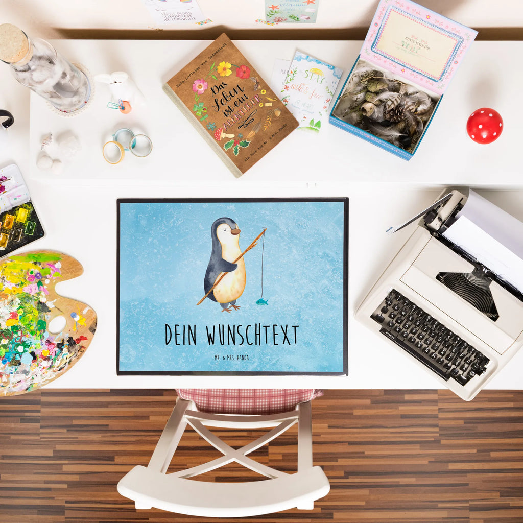 Personalised desk pad Penguin angler Penguin, North Pole, Winter, Penguins, weekend, planner, vacation, new start, motivation, gift, friends, angler, plan, hobby, daydreams, gift idea, fishing, penguins, penguin, daily schedule