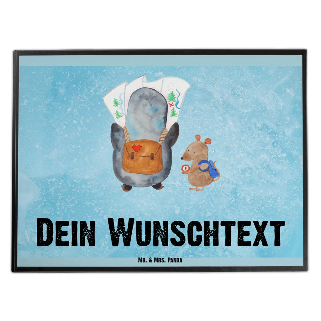 Personalised desk pad Penguin & Mouse Hiker Penguin, North Pole, Winter, Penguins, road trip, adventure, hiking, adventurer, penguins, penguin, wanderlust, excursion