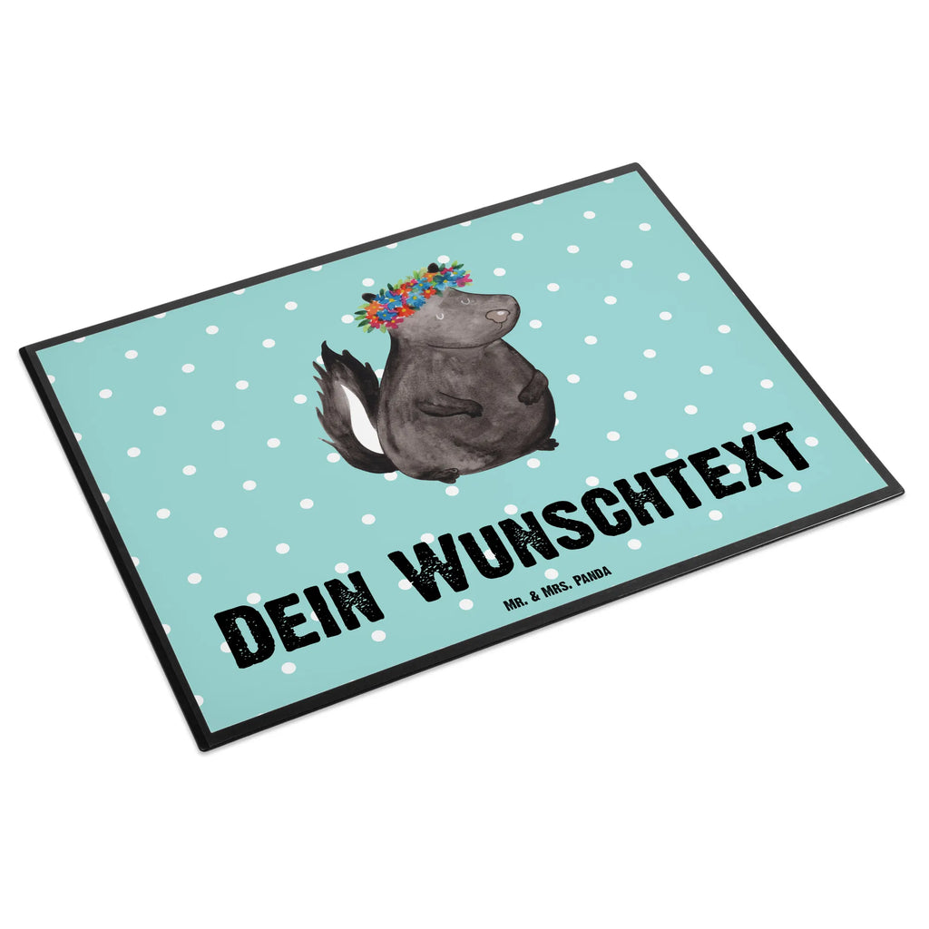Personalised desk pad skunk Girl Skunk, Stinky, Stinker, Wild animal, Yoga, Namaste, Laugh, Live, Love, Predator