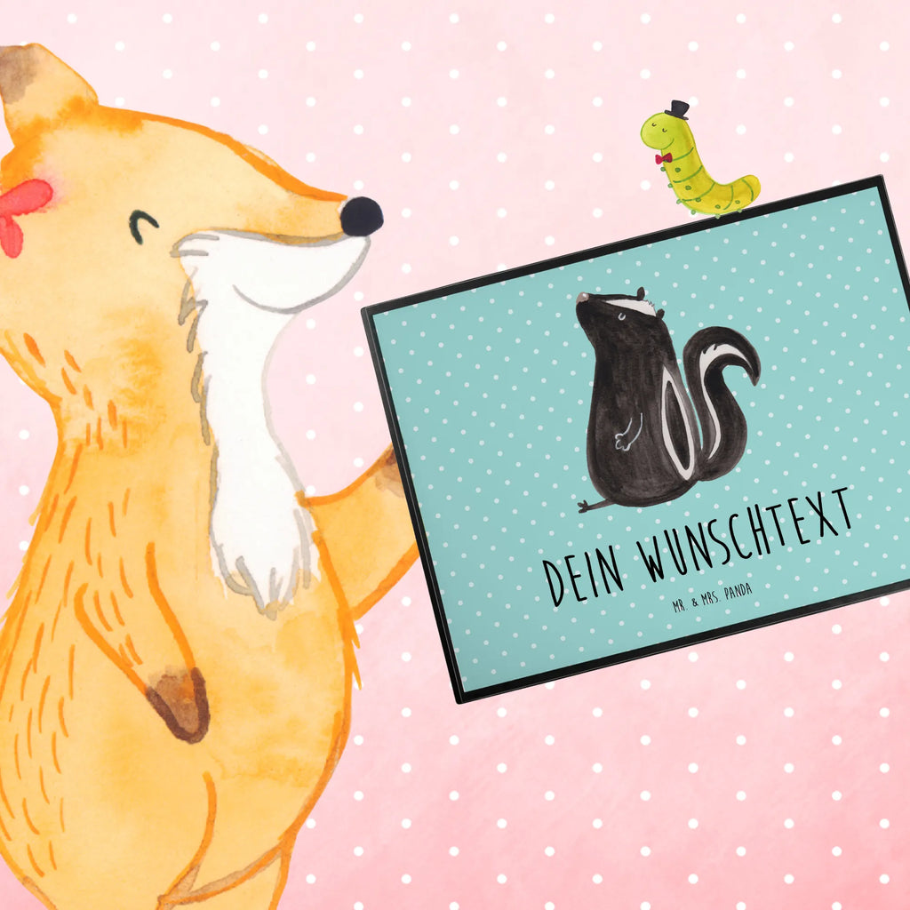 Personalised desk pad skunk Sit Skunk, skunk, stinker, slogan, know-it-all, law, office, wild animal, stinky, predator
