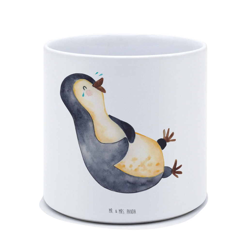 XL flower pot Penguin Laugh Penguin, North Pole, Winter, Penguins, Pinguine, Optimismus, Pinguin, Fröhlich, lustiger Spruch