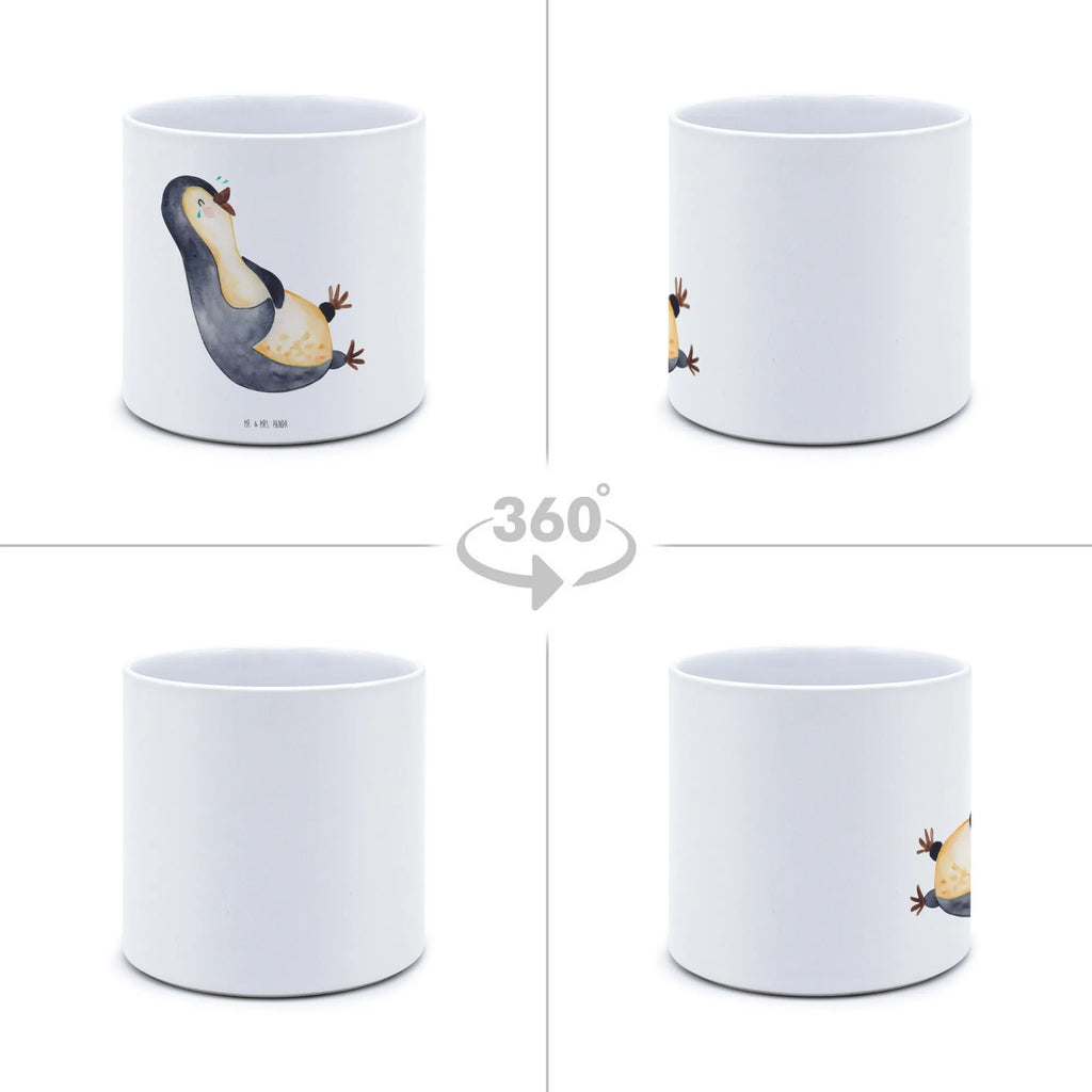 XL flower pot Penguin Laugh Penguin, North Pole, Winter, Penguins, Pinguine, Optimismus, Pinguin, Fröhlich, lustiger Spruch