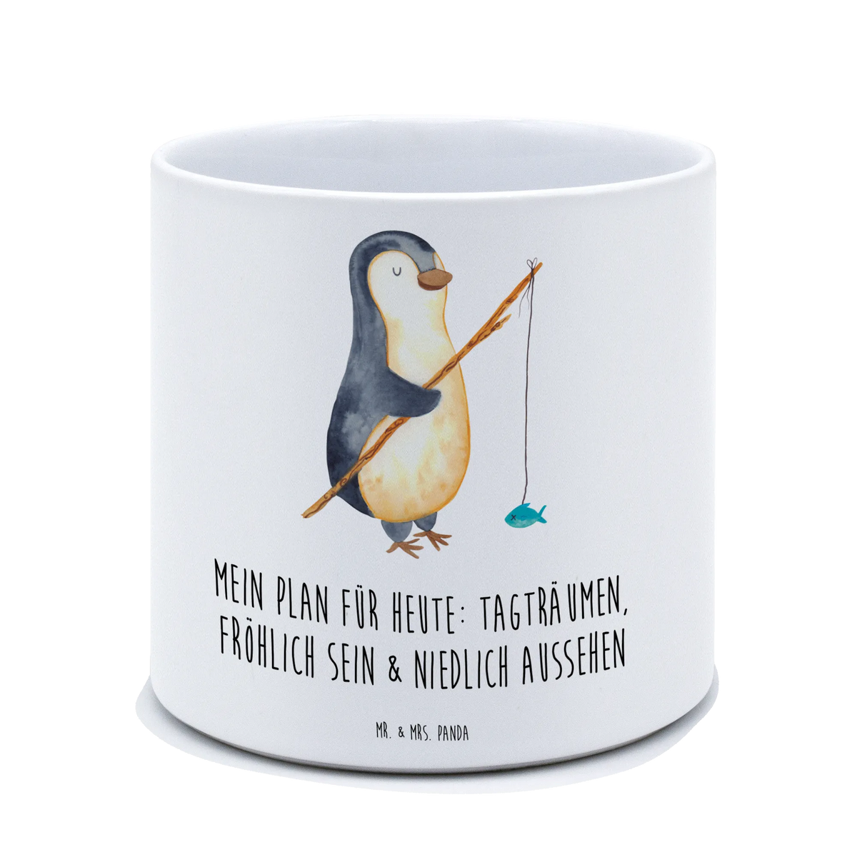 XL flower pot Penguin angler Penguin, North Pole, Winter, Penguins, fishing, vacation, daydreams, angler, friends, penguin, planner, hobby, plan, new start, gift idea, daily schedule, gift, penguins, weekend, motivation