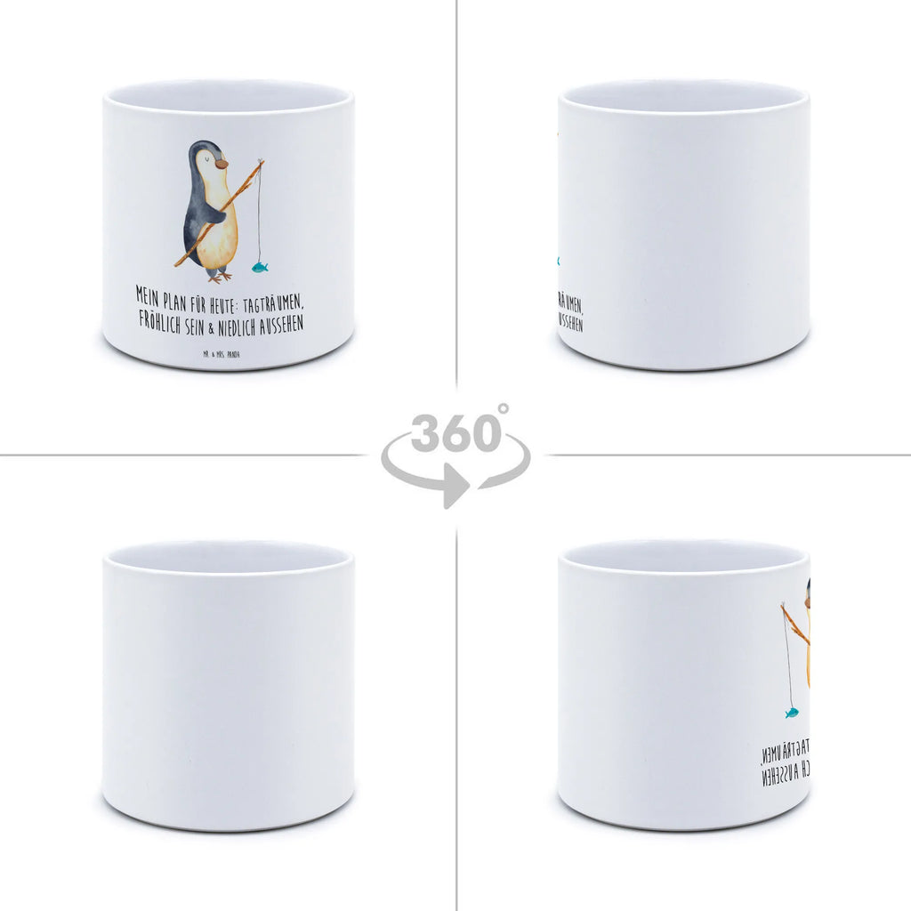 XL flower pot Penguin angler Penguin, North Pole, Winter, Penguins, fishing, vacation, daydreams, angler, friends, penguin, planner, hobby, plan, new start, gift idea, daily schedule, gift, penguins, weekend, motivation