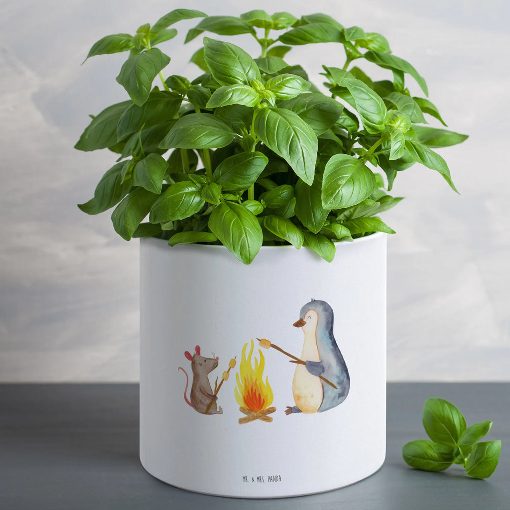 XL flower pot Penguin campfire Penguin, North Pole, Winter, Penguins, work, life motto, life, everyday office life, penguins, life motivation, office, new start, motivation, marshmallows, love, mouse, barbecue, job, campfire, fire