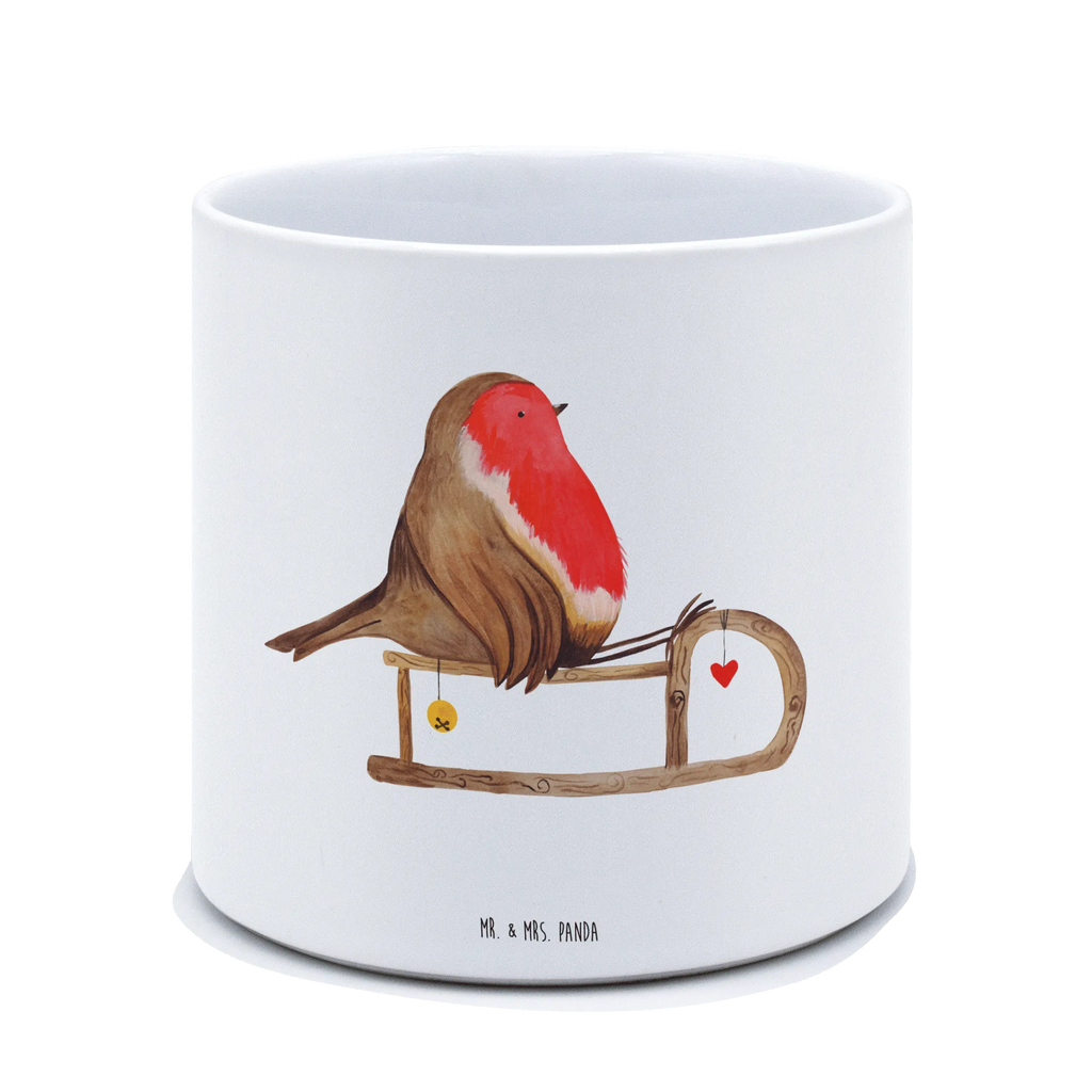 XL flower pot robin Sleds Winter, Christmas, Christmas time, snow, bird, sleigh