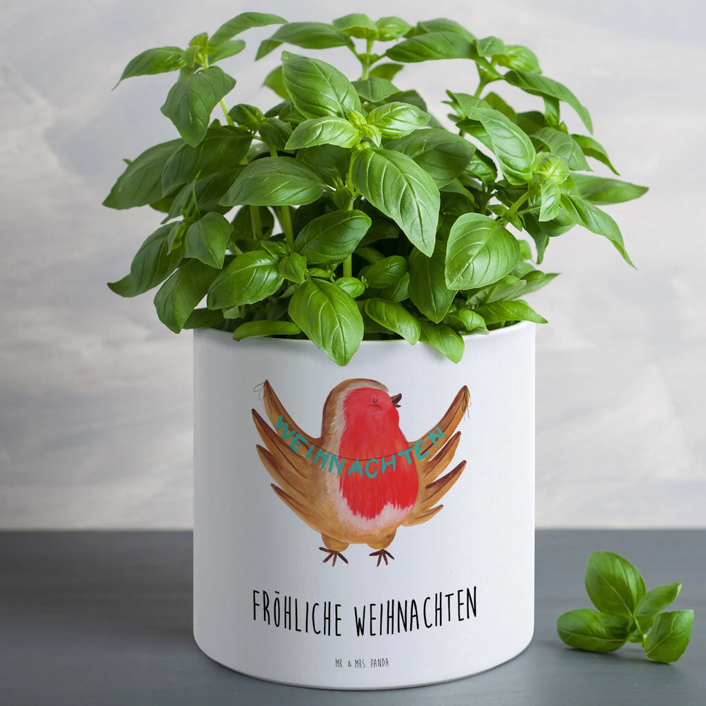 XL Blumentopf Rotkehlchen Weihnachten, Frohe Weihnachten, Winter, Xmas