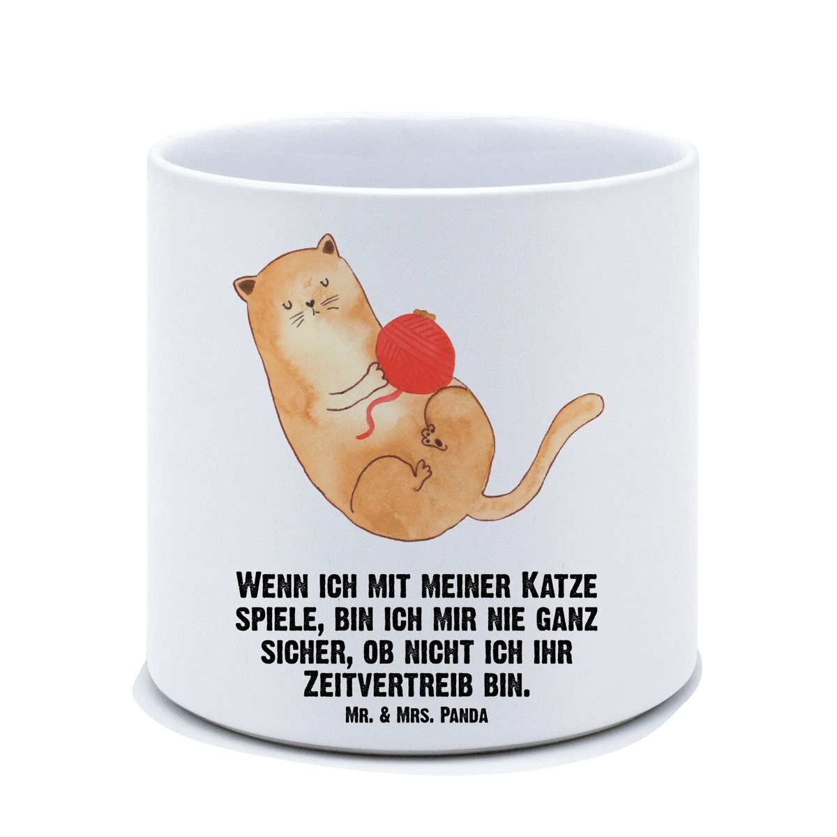 Personalised XL flower pot Cat Wool animal lover, tomcat, kitty, meow, kitten, housecat, mama cat, love cats, cat image, cat fan, cat lover, cat fancier, cat decoration, gift for cat lover, cat owner, funny cats, cat sayings, cat motto, funny cat gifts, fan merchandise, cat stuff, pussy, wool, playful, pet, play, ball of wool
