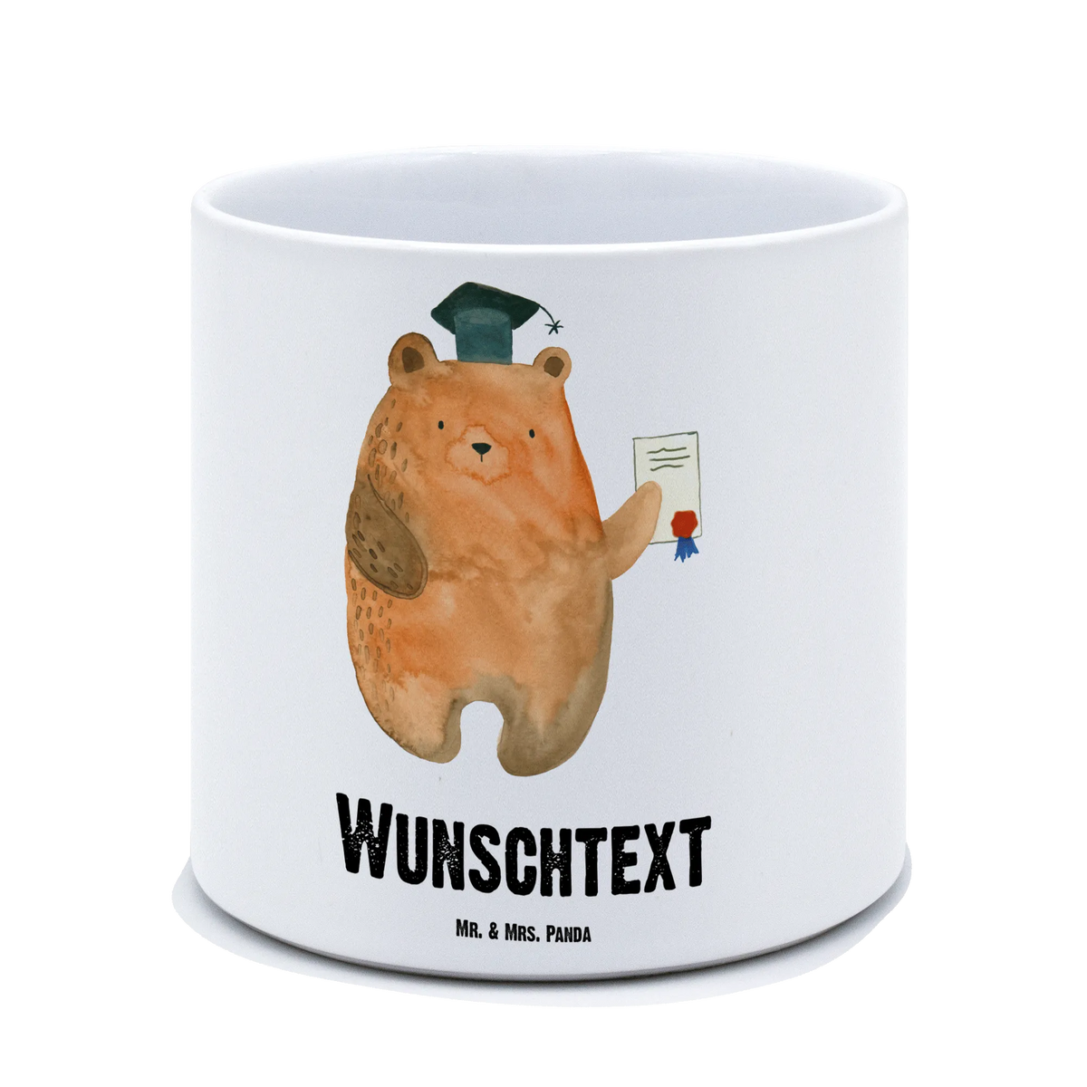Personalised XL flower pot bear Test teddy bear, cuddly toy, examinations, diploma, examination passed, degree, certificate