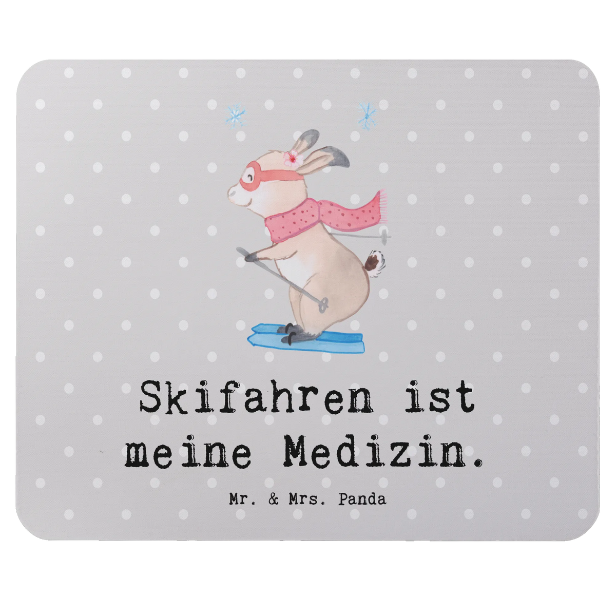 Mauspad Hase Skifahren