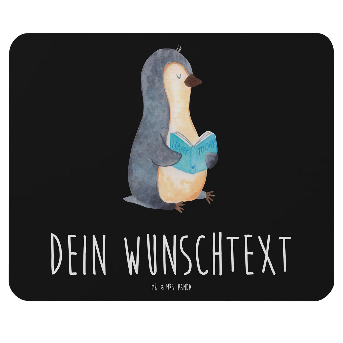 Personalised mouse mat Penguin A book Penguin, North Pole, Winter, Penguins, bookworm, doing nothing, penguins, vacation, lazing around, holidays, book, reading, leisure