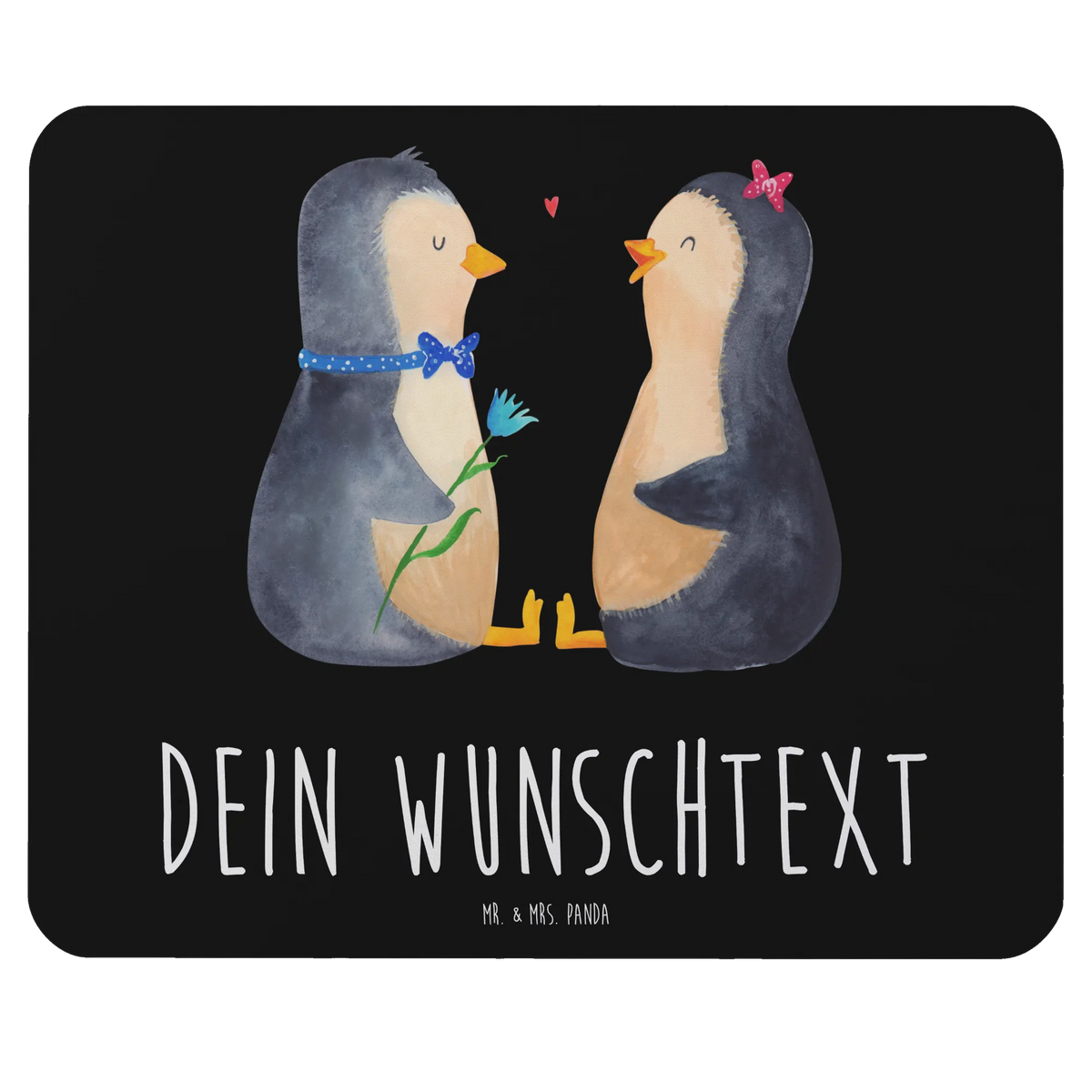 Personalised mouse mat Penguin pair Penguin, North Pole, Winter, Penguins, wedding, dream couple, penguin, anniversary, engagement, wedding day, lovers, penguins, love gift, great love, proof of love, wedding gift, love