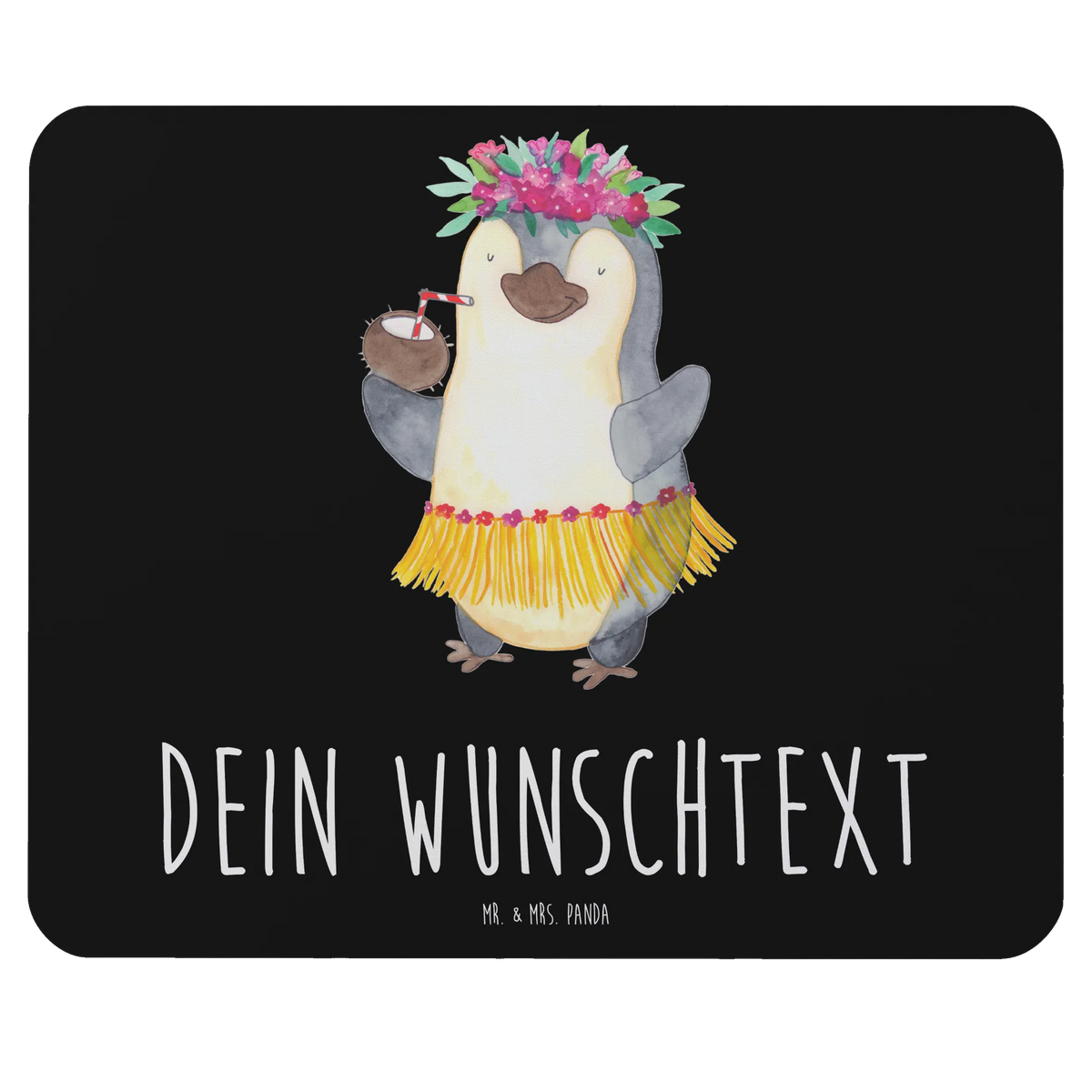 Personalised mouse mat Penguin coconut Penguin, North Pole, Winter, Penguins, aloha, vacation, coconut, Hawaii, penguins