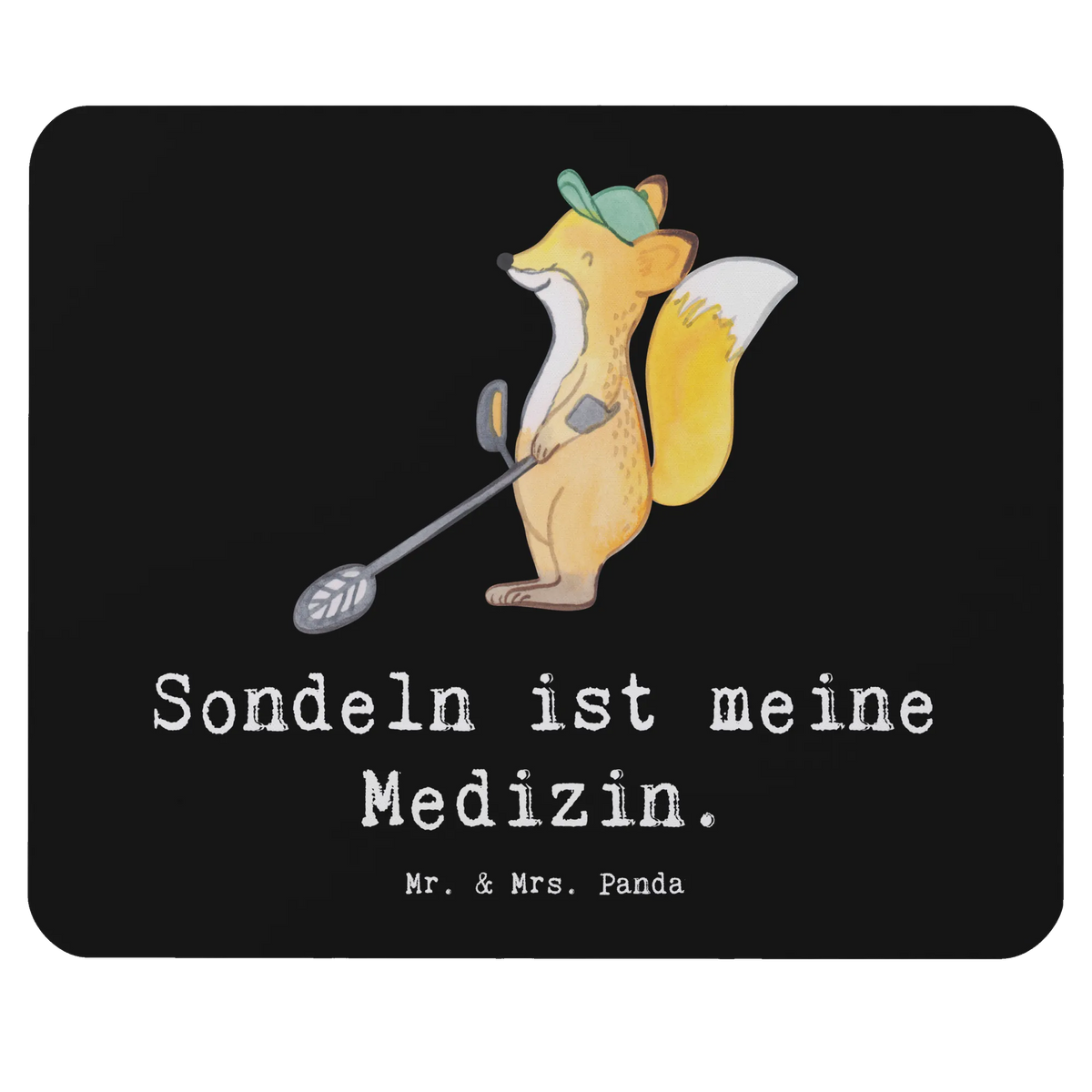 Mouse mat Fox metal detector Gift, giving, thank you, award, profit, athlete, Metal detector, probe walker, look for coins, probe, treasure hunt