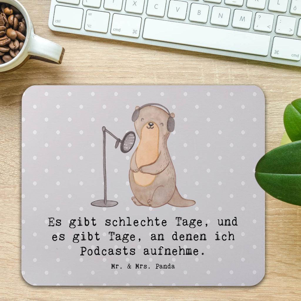 Mouse mat otter Record Podcast Mauspad Büro, Mausunterlage, Mousepad, Designer Mauspad, Mauspad, Einzigartiges Mauspad, PC Zubehör, Büroausstattung, Arbeitszimmer, Computer zubehör, Geschenk, Sport, Sportart, Hobby, Schenken, Danke, Dankeschön, Auszeichnung, Gewinn, Sportler, Podcasterin, Podcaster, Podcast produzieren, Podcast aufnehmen