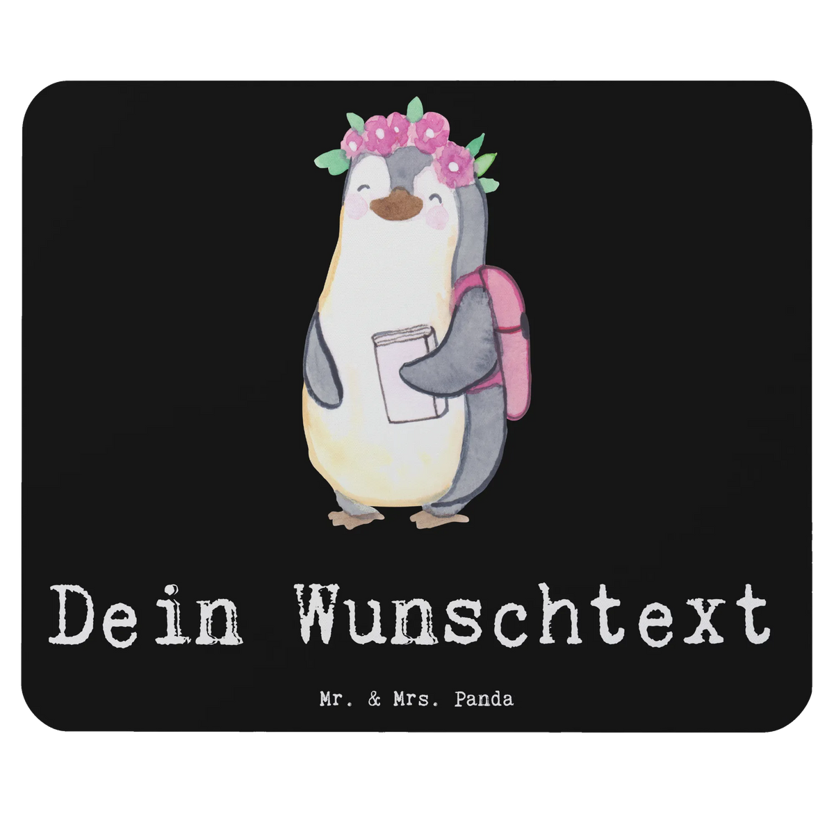Personalised mouse mat penguin Best student in the world for, thank you, gift, giving, birthday, birthday present, gift idea, souvenir, make you happy, gift tip, funny, college, graduation, university, study, alumni, daughter, model student, humorous, students, fun, student