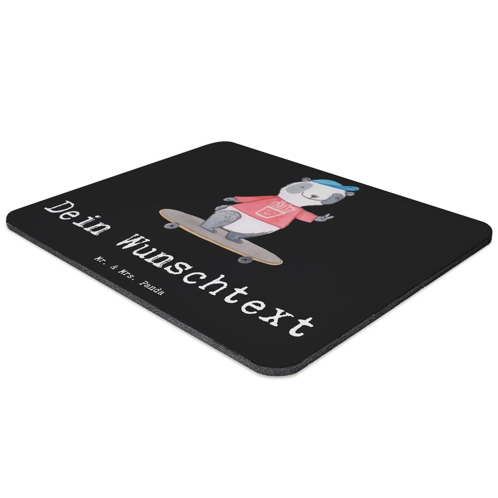 Personalised mouse mat panda ride a longboard Gift, sport, hobby, giving, thank you, award, profit, athlete, longboarding, skating