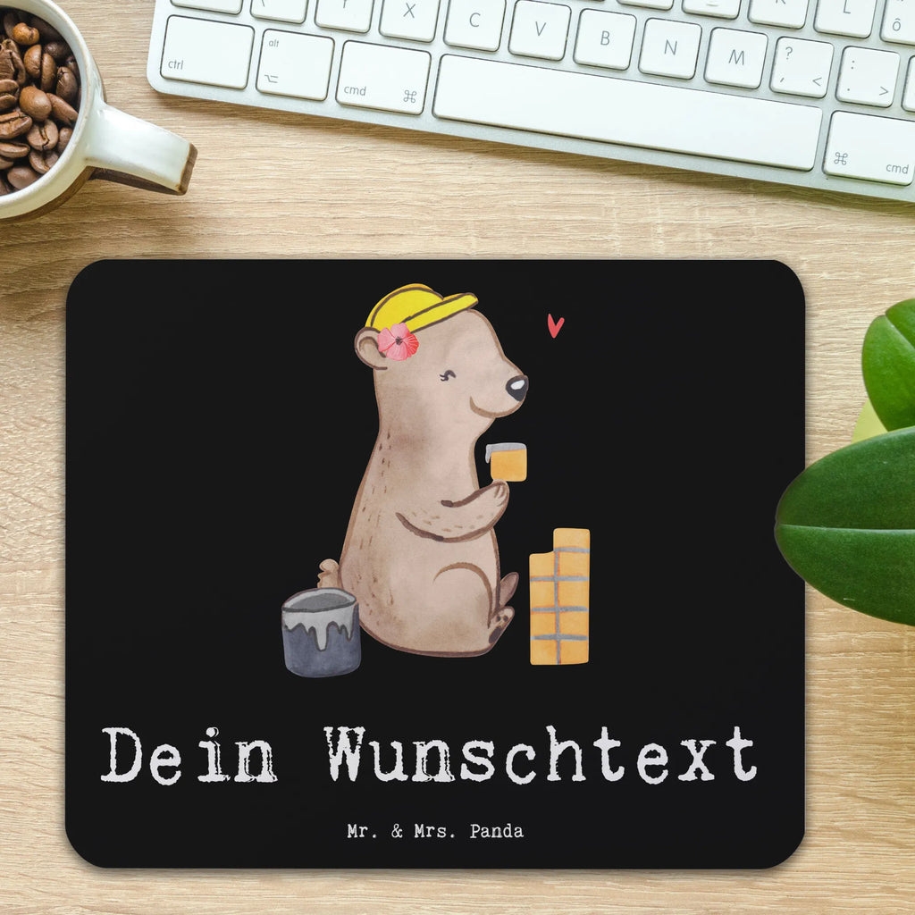 Personalised mouse mat Female Bricklayer heart gift, gift idea, best, farewell gift, passing exam, anniversary, retirement, promotion, job start, sayings, funny, profession