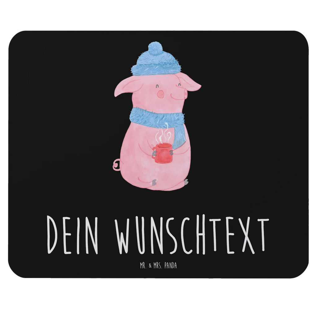 Personalised mouse mat piggy Mulled wine Winter, Christmas, Christmas time, snow, mulled wine, drunk, Christmas market, saying