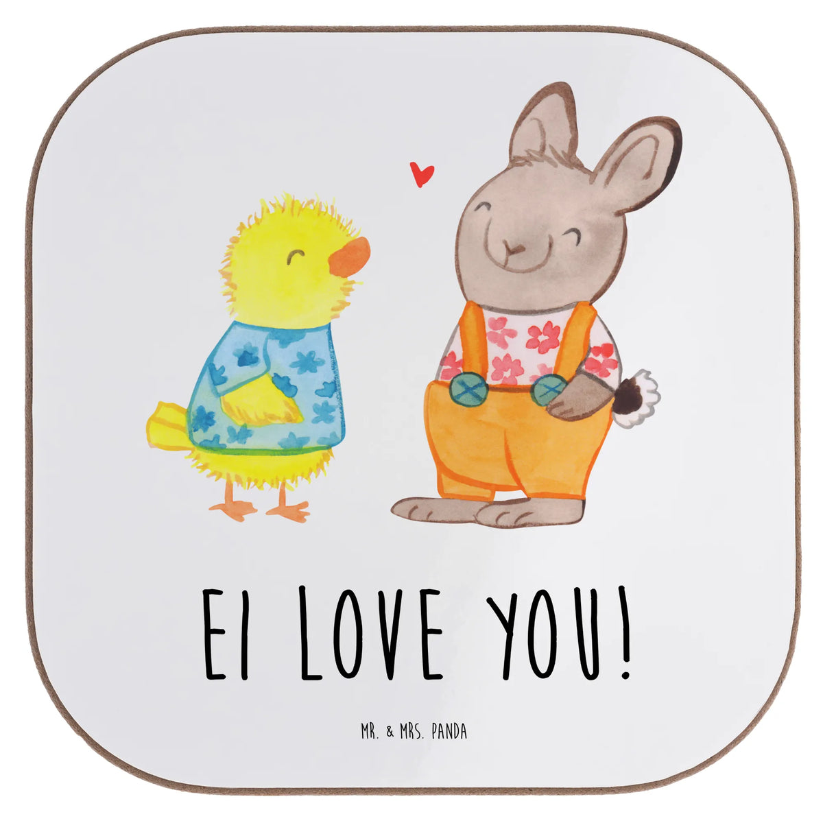 Square coaster Easter Friendship Easter bunny, token of love, bunny, Easter chick, friendship, chick, spring, Easter eggs, spring fever, Easter gifts, Easter greetings