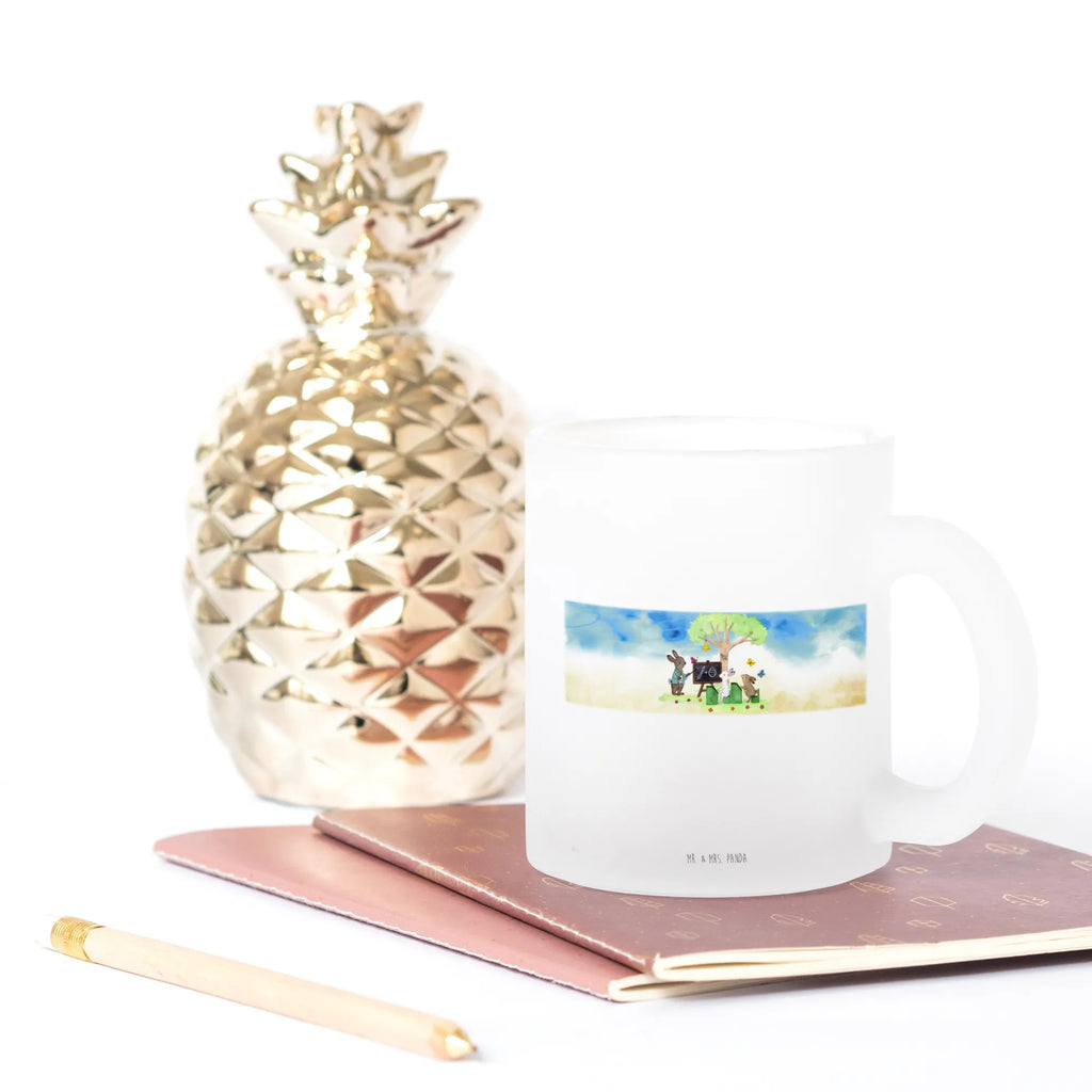 Glass tea cup Easter rabbit school mug, tea glass, tea, Tea cup, glass, Easter, Easter bunny