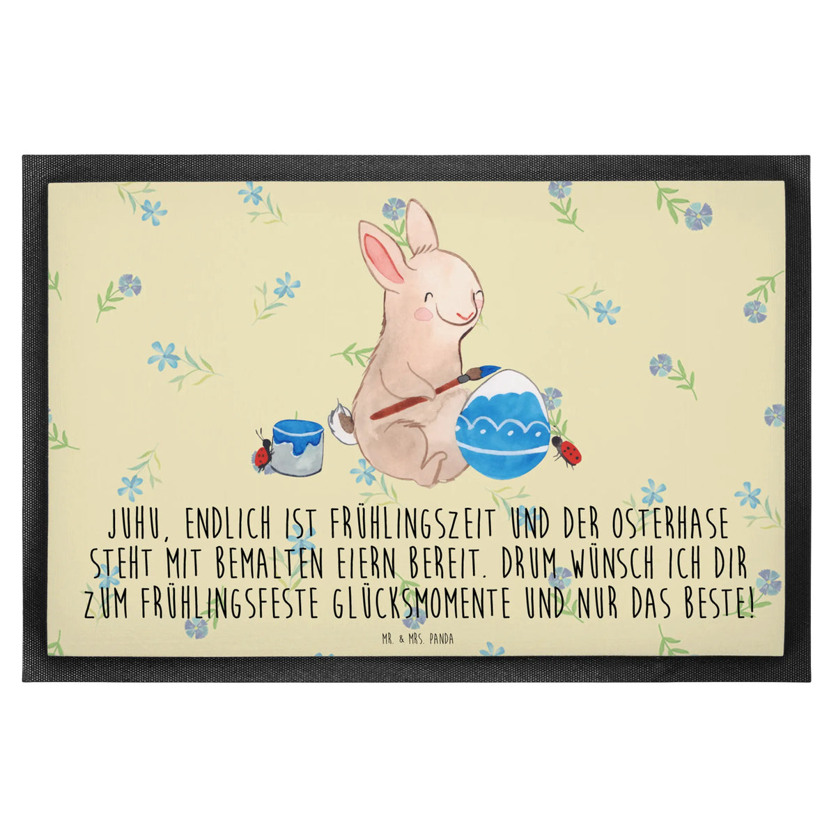 Doormat Hare ladybug Easter bunny, picnicking, spring greetings, bunny, Easter greetings, spring fever, Easter eggs, spring, Easter presents, painting eggs