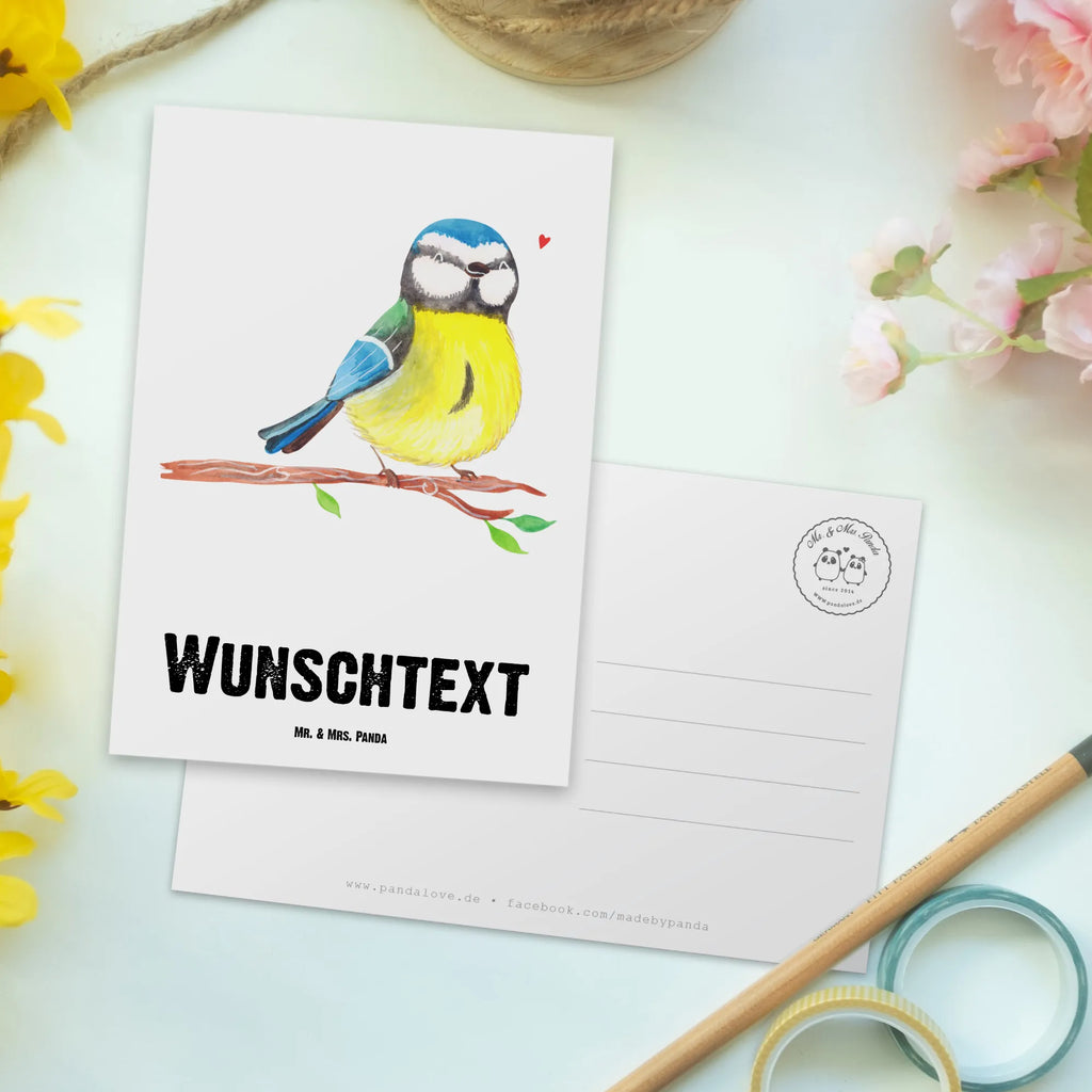 Personalised postcard Bird blue tit Easter, Easter bunny, Easter greetings, blue tit, spring, greetings, spring fever, bird, Easter presents, Easter time