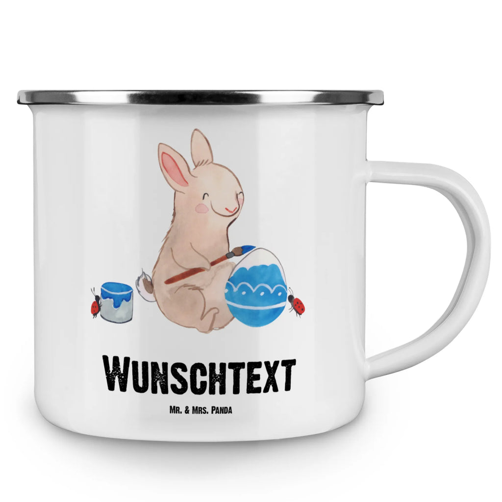 Personalised enamel cup Hare ladybug Easter, Easter bunny, Easter presents, Easter eggs, spring, spring greetings, painting eggs, bunny, Easter greetings, picnicking, spring fever