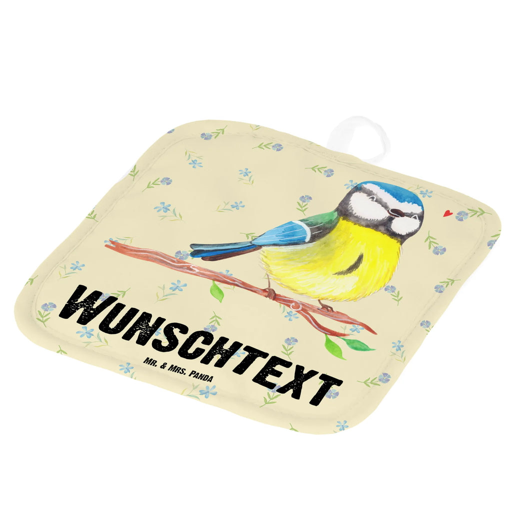 Personalised pot holder Bird blue tit Easter, Easter bunny, spring, spring fever, blue tit, Easter time, greetings, Easter greetings, Easter presents, bird