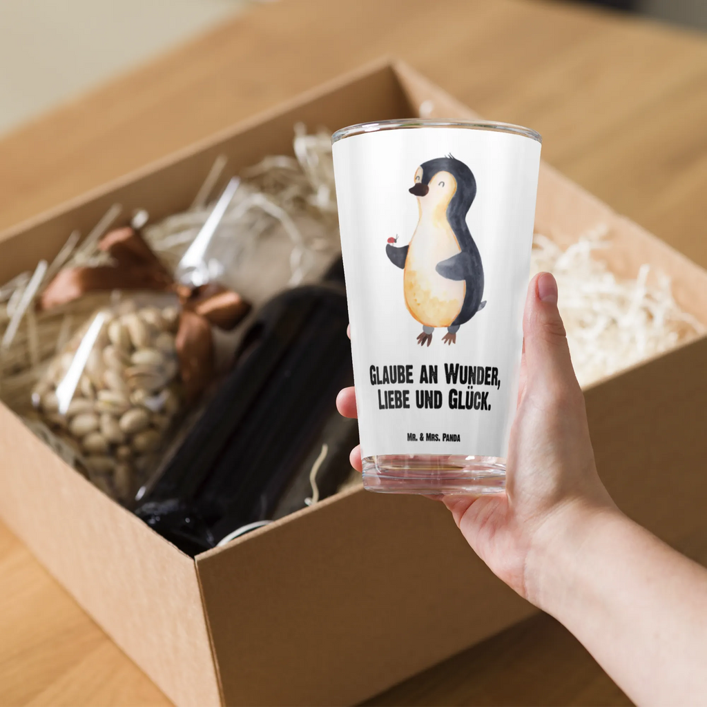 Premium drinking glass Penguin ladybug luxury drinking glass, premium glassware, highball glass, dishwasher safe glass, drinking glass, cocktail glass, beer glass, glass, pint glass, stemware, lead-free crystal glass, tumbler, barware, water glass, Penguin, North Pole, Winter, Penguins, penguins, joy, joy of life, wonder, love, happiness, ladybird