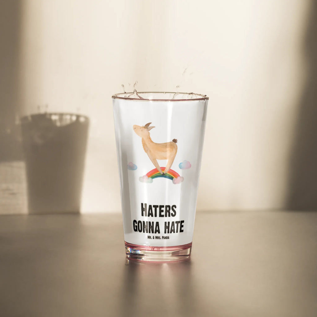 Premium drinking glass lama rainbow dishwasher safe glass, premium glassware, glass, luxury drinking glass, barware, stemware, cocktail glass, drinking glass, pint glass, lead-free crystal glass, water glass, highball glass, tumbler, beer glass, Llama, llama, alpaca, trendy animal, Hobby, School, Abi, Rainbow, Freedom, Lama, Lamas, Cloud country, Haters, Self-employed, Outsider, Haters gonna hate