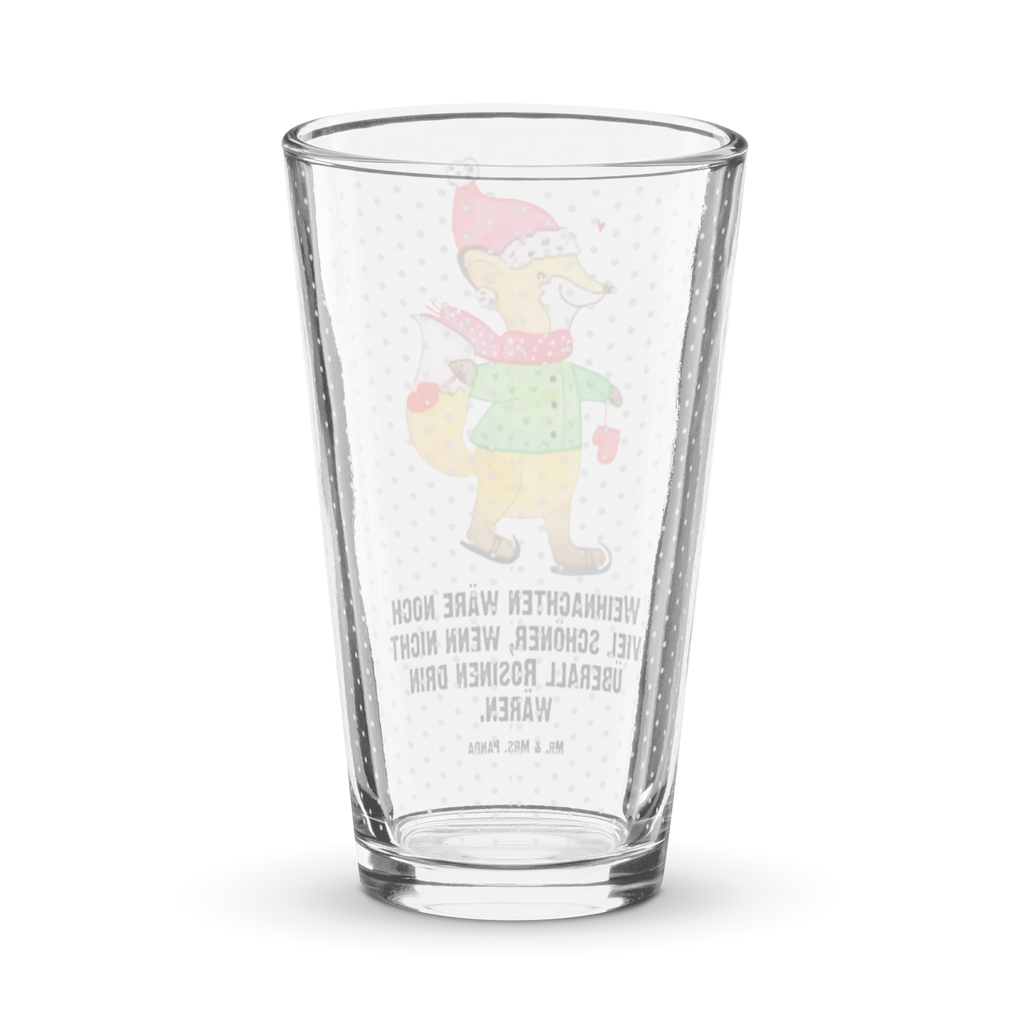 Szklanka do picia premium lis łyżwy Zima, Boże Narodzenie, dekoracje świąteczne, Mikołaj, Adwent, Wigilia, zimowy motyw