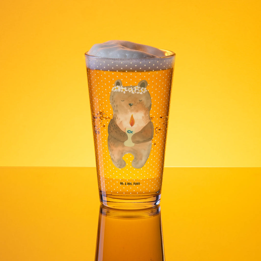 Premium drinking glass bear communion beer glass, stemware, dishwasher safe glass, lead-free crystal glass, luxury drinking glass, highball glass, water glass, drinking glass, pint glass, premium glassware, tumbler, glass, cocktail glass, barware, bear, teddy, teddy bear, cuddly toy, God's blessing, baptismal candle, communion, catholic