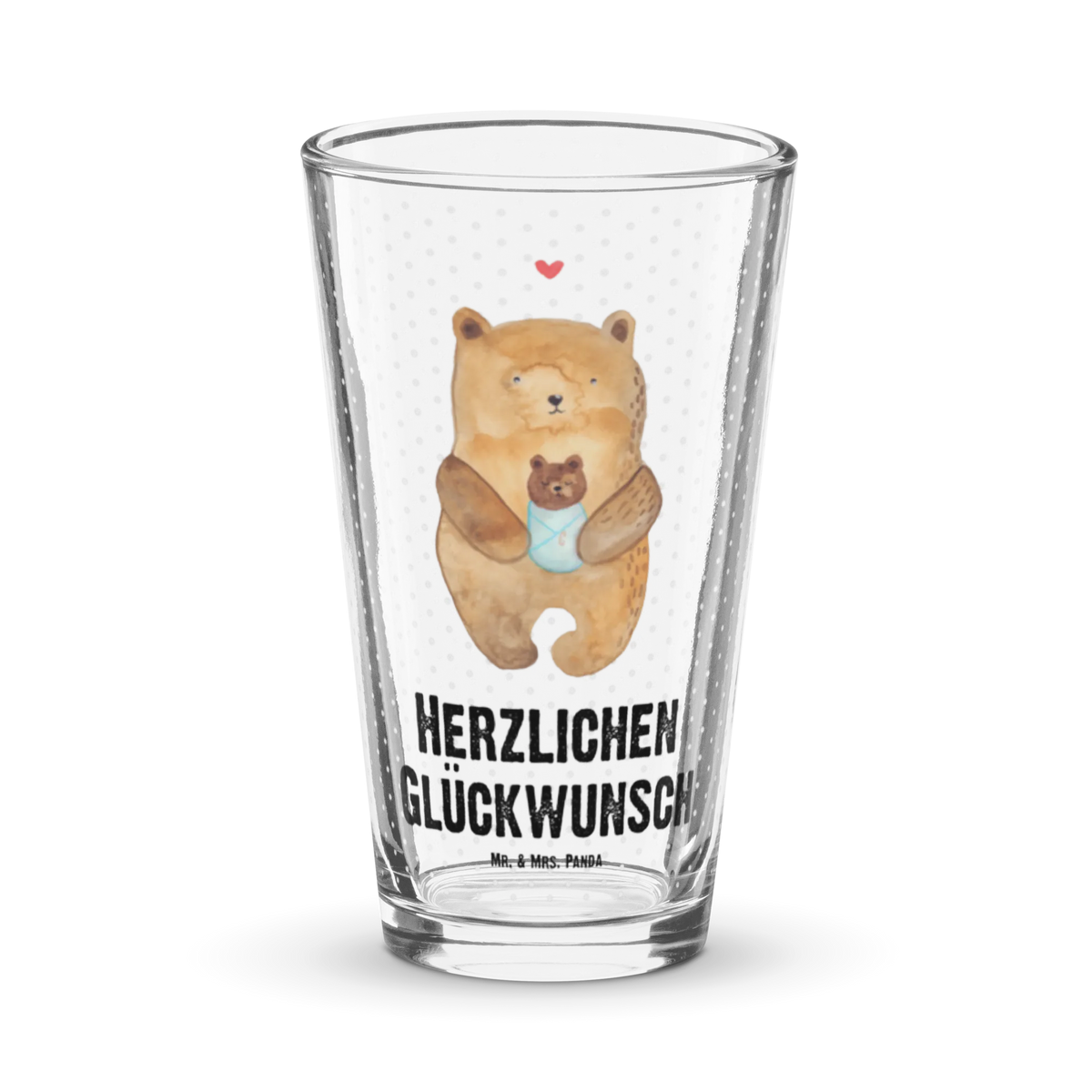 Premium drinking glass bear infant teddy bear, cuddly toy, baptism, birthday, grandchild, parents, grandson, birth, congratulations, baptized child, niece, mother, nephew