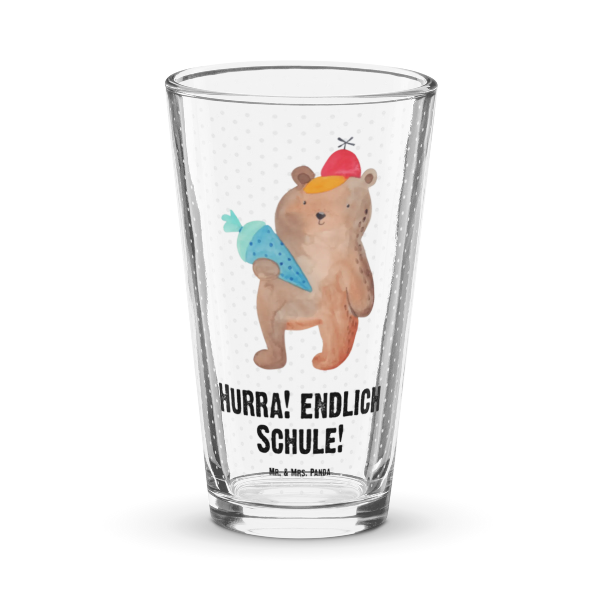 Premium drinking glass bear School cone teddy bear, cuddly toy, School enrolment gift, Starting school, First day of school gift, Bear motif, School bag, School gift, Primary school