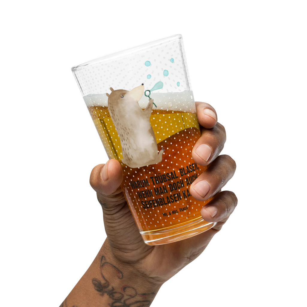 Premium drinking glass bear soap bubbles beer glass, drinking glass, pint glass, tumbler, premium glassware, lead-free crystal glass, water glass, highball glass, glass, stemware, luxury drinking glass, barware, dishwasher safe glass, cocktail glass, bear, teddy, teddy bear, cuddly toy, Soap Bubbles Bear Funny Being Happy Sad Happy