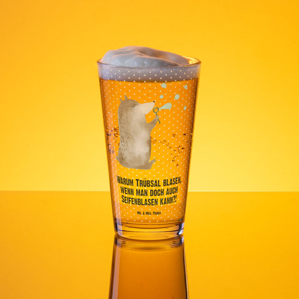 Premium drinking glass bear soap bubbles beer glass, drinking glass, pint glass, tumbler, premium glassware, lead-free crystal glass, water glass, highball glass, glass, stemware, luxury drinking glass, barware, dishwasher safe glass, cocktail glass, bear, teddy, teddy bear, cuddly toy, Soap Bubbles Bear Funny Being Happy Sad Happy