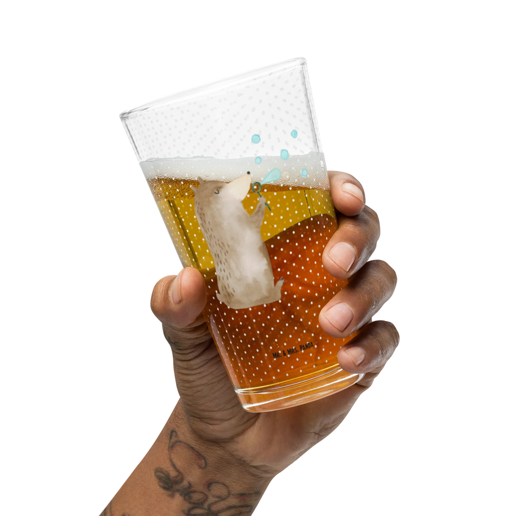 Premium drinking glass bear soap bubbles beer glass, drinking glass, pint glass, tumbler, premium glassware, lead-free crystal glass, water glass, highball glass, glass, stemware, luxury drinking glass, barware, dishwasher safe glass, cocktail glass, bear, teddy, teddy bear, cuddly toy, Soap Bubbles Bear Funny Being Happy Sad Happy