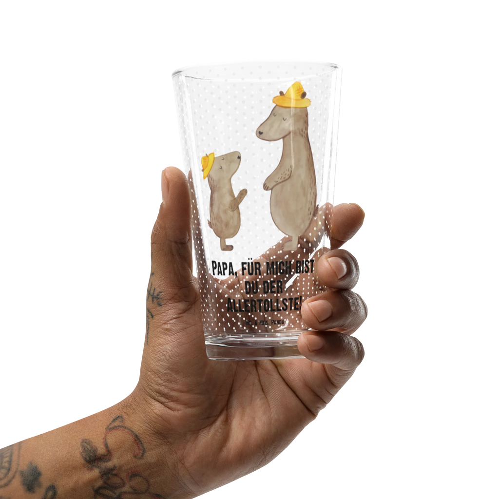 Premium drinking glass Bears with hats dishwasher safe glass, stemware, highball glass, barware, drinking glass, cocktail glass, tumbler, water glass, lead-free crystal glass, luxury drinking glass, beer glass, premium glassware, glass, pint glass, Family, Father's Day, Mother's Day, brother, sister, Mom, Dad, bear, family, son, father-son, daddy, role model, sons, dad, favourite person, father, child, father's day, children