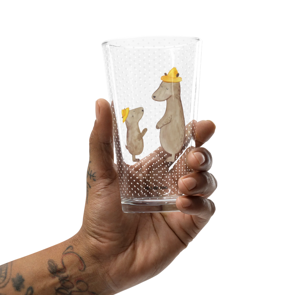 Premium drinking glass Bears with hats dishwasher safe glass, stemware, highball glass, barware, drinking glass, cocktail glass, tumbler, water glass, lead-free crystal glass, luxury drinking glass, beer glass, premium glassware, glass, pint glass, Family, Father's Day, Mother's Day, brother, sister, Mom, Dad, bear, family, son, father-son, daddy, role model, sons, dad, favourite person, father, child, father's day, children