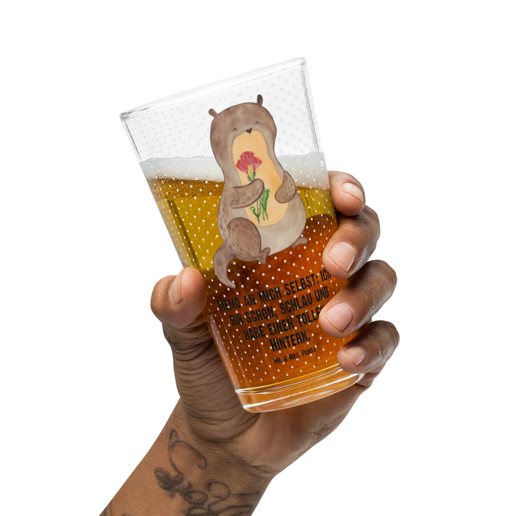 Szklanka do picia premium wydra bukiet kwiatów Kuna, wydra, morska wydra