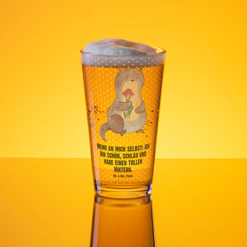 Szklanka do picia premium wydra bukiet kwiatów Kuna, wydra, morska wydra