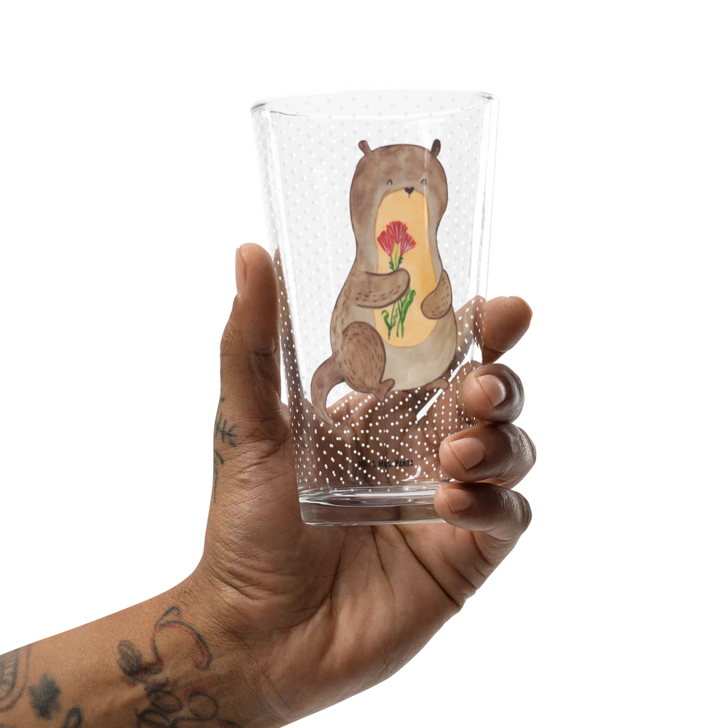 Szklanka do picia premium wydra bukiet kwiatów Kuna, wydra, morska wydra