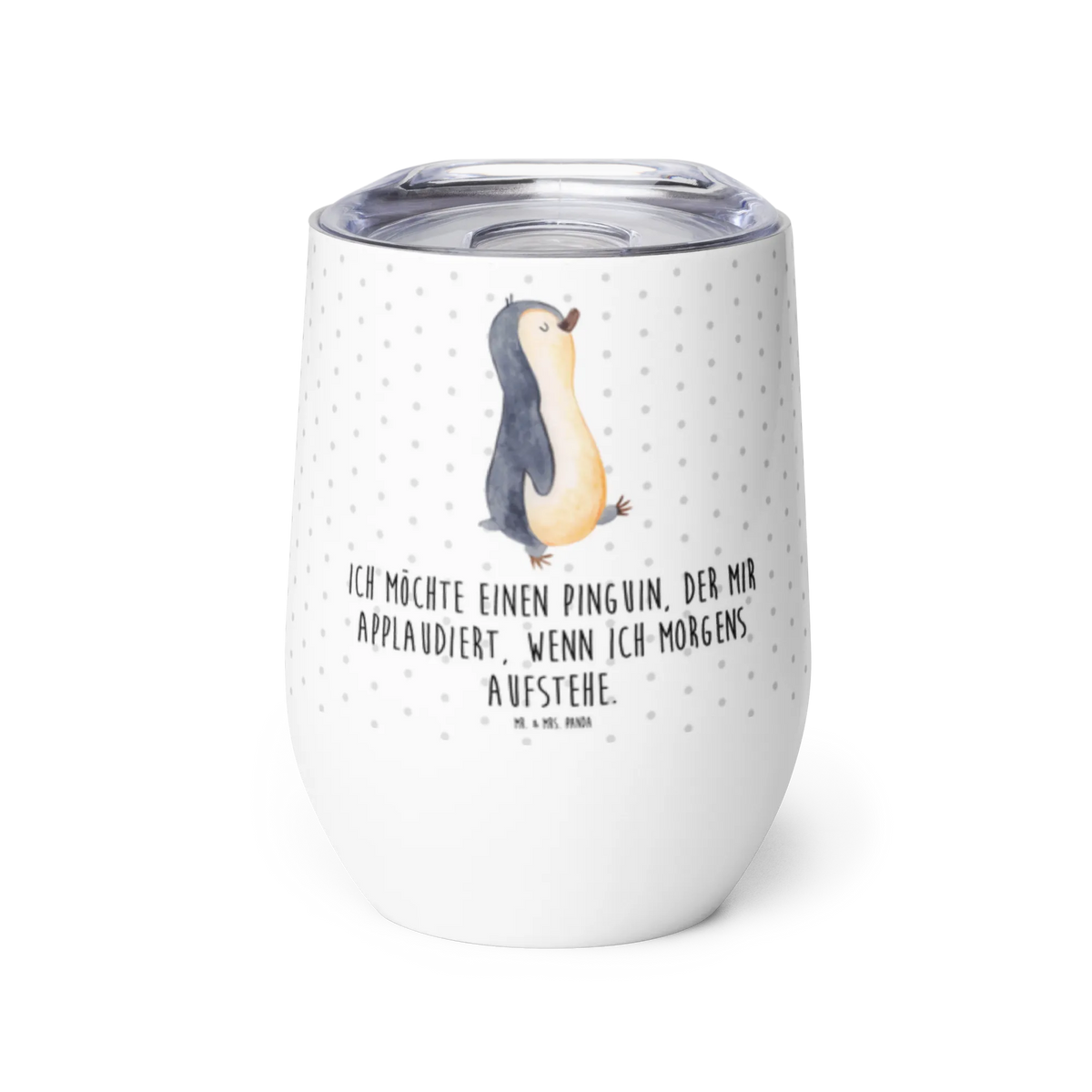 Wine cup Penguin march North Pole, Penguins, penguins, late riser, early riser