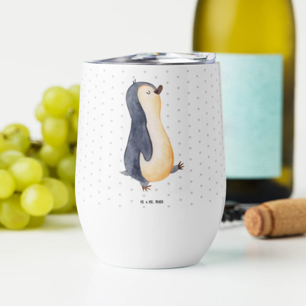 Wine cup Penguin march premium wine tumbler, wine tumbler, hot drinks, drinking cup, wine goblet, stemless wine glasses, wine travel tumbler, mulled wine cup, wine glasses, portable wine cup, insulated tumbler, Penguin, North Pole, Winter, Penguins, family, penguins, late riser, penguin, early riser, brother, sister