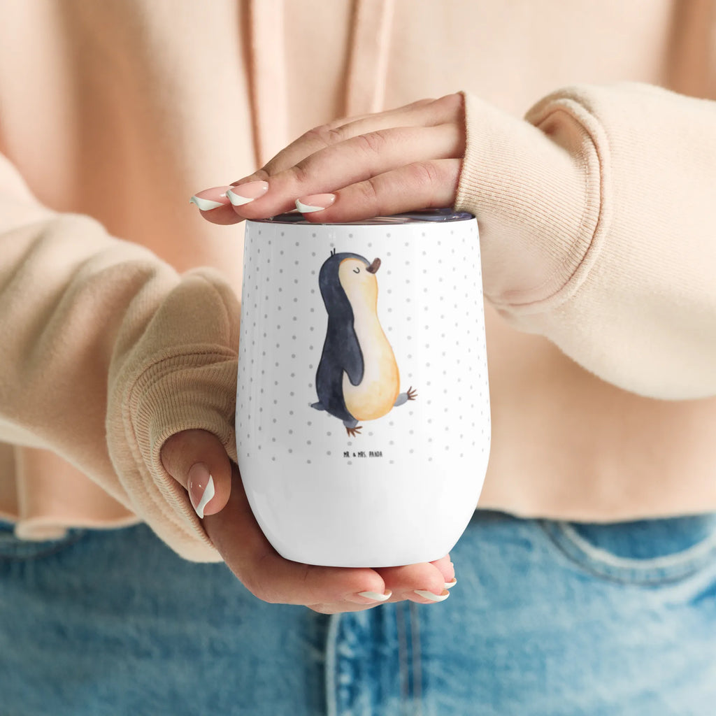 Wine cup Penguin march premium wine tumbler, wine tumbler, hot drinks, drinking cup, wine goblet, stemless wine glasses, wine travel tumbler, mulled wine cup, wine glasses, portable wine cup, insulated tumbler, Penguin, North Pole, Winter, Penguins, family, penguins, late riser, penguin, early riser, brother, sister