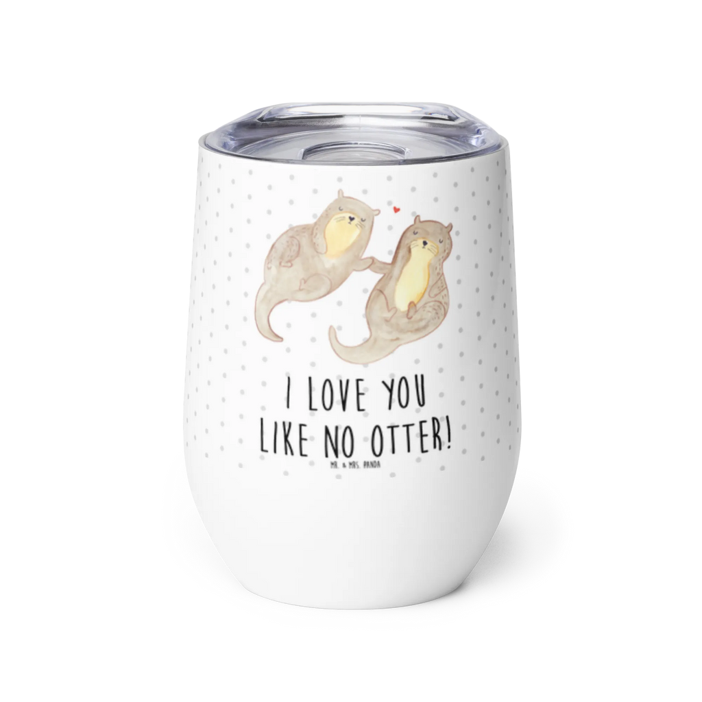 Wine cup otter holding hands wine tumbler, drinking cup, premium wine tumbler, mulled wine cup, insulated tumbler, hot drinks, wine goblet, wine glasses, stemless wine glasses, wine travel tumbler, portable wine cup, otter, marten, sea otter, European otter, water mammal, aquatic animal, baby otter, predator, water, otter gifts, animal lover, gift ideas for animal lovers, animal, mammal, water animal, gifts for people in love, Otter Sea Otter Lake Otter
