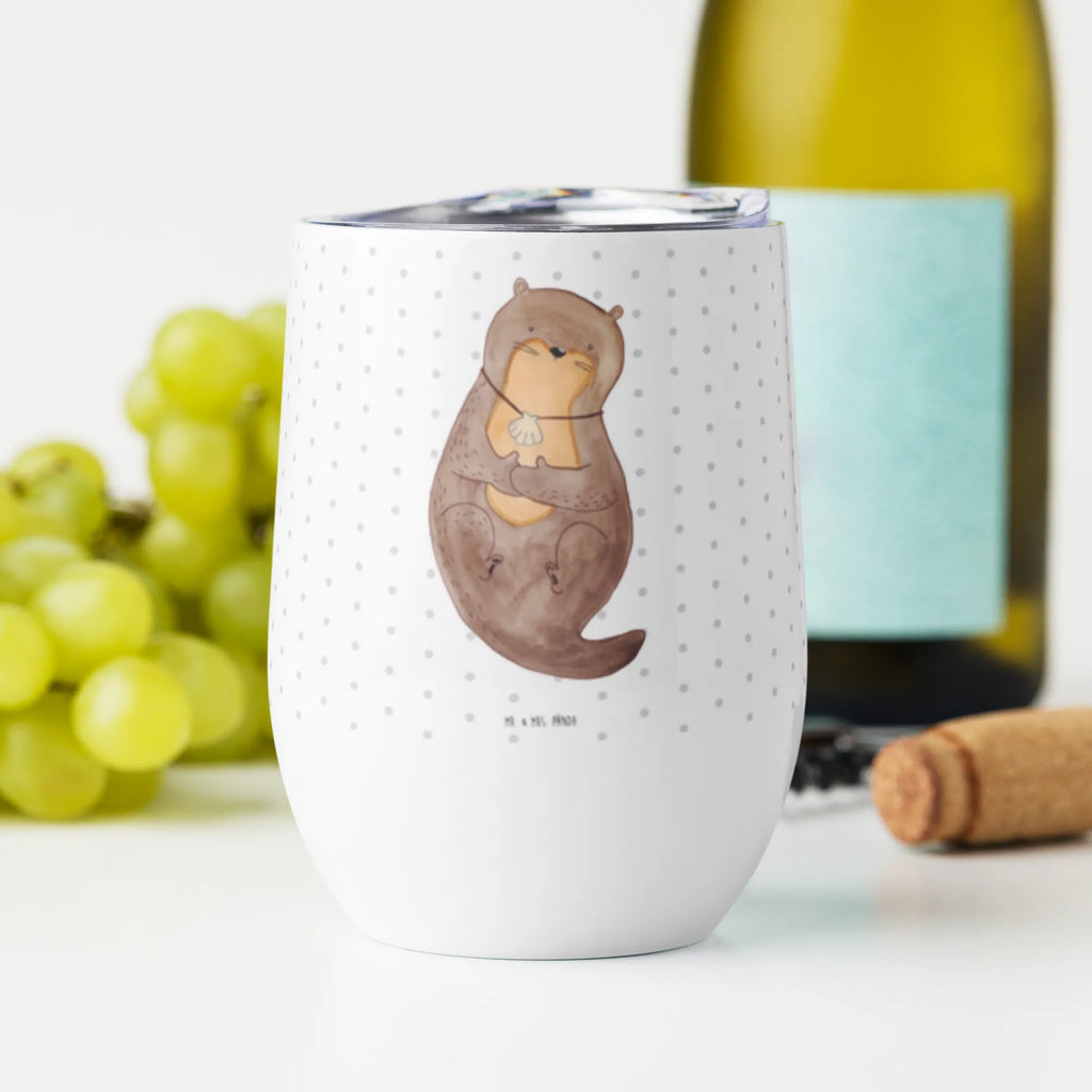 Wine cup otter shell wine travel tumbler, insulated tumbler, hot drinks, wine glasses, drinking cup, portable wine cup, premium wine tumbler, wine tumbler, stemless wine glasses, wine goblet, mulled wine cup, otter, marten, sea otter, European otter, water mammal, aquatic animal, baby otter, predator, water, otter gifts, animal lover, gift ideas for animal lovers, animal, mammal, water animal, gifts for people in love, otter love, dreaming, daydreaming, motivation, office, brooding